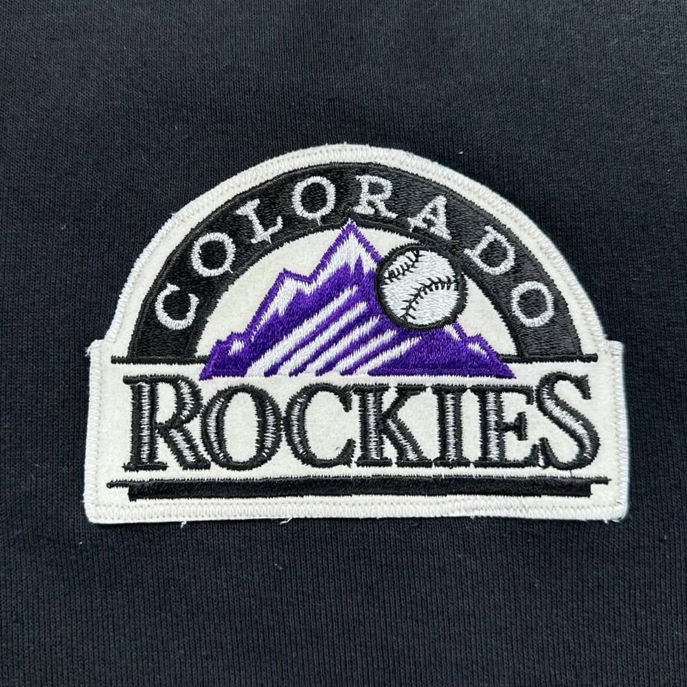 Vintage Colorado Rockies Jacket Mens 2XL Black MLB Baseball Majestic USA 90s